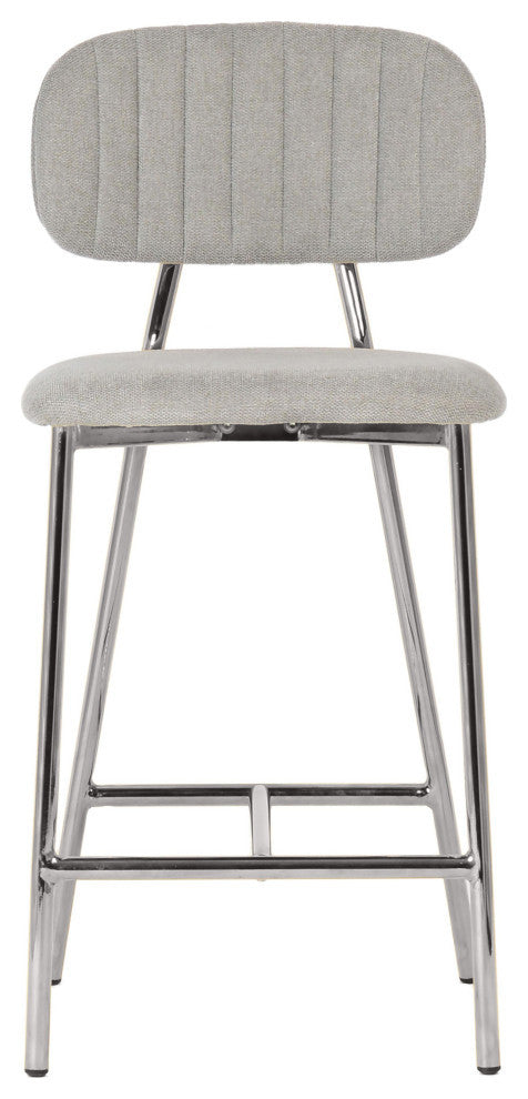 Ariana Gray Counter Stool, Silver Legs, Set of 2
