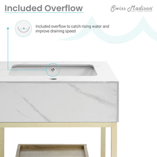 Beau 24" Freestanding, Bathroom Vanity, Oak/Calacatta