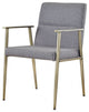 Gray Antique Brass Contemporary Dining Chair