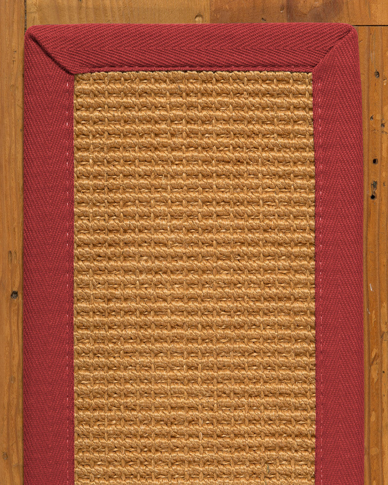 Davlin Custom Sisal Stair Treads 9" x 29", Red, 9" X 29" Set of 13