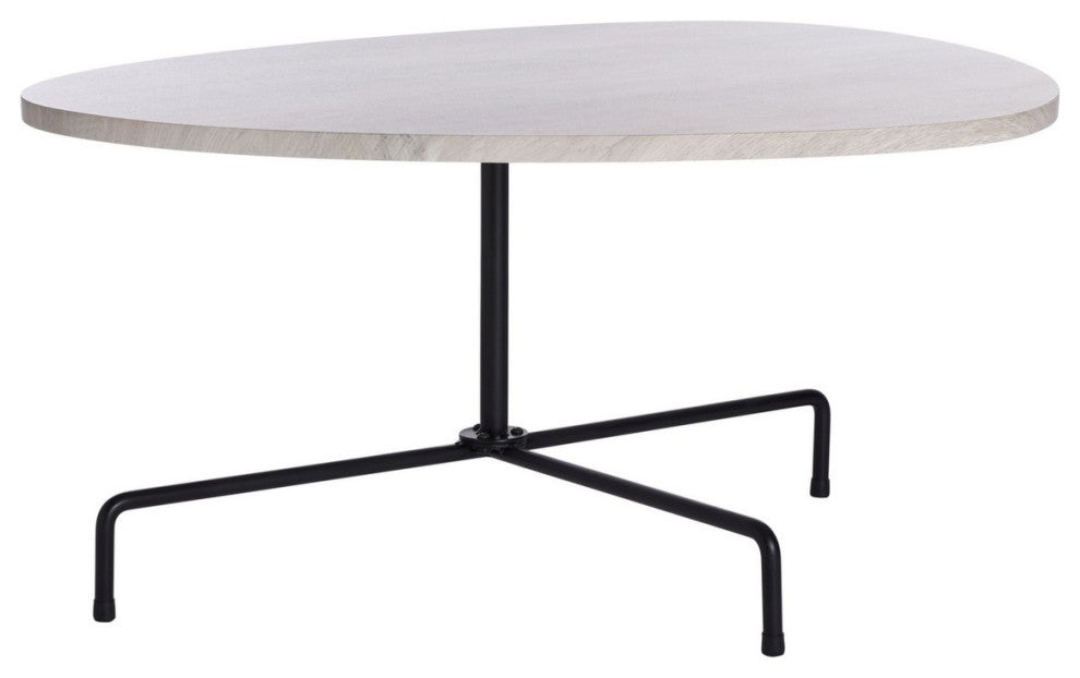 Safavieh Berlin Tripod Coffee Table, Light Grey Oak/Black