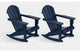 WestinTrends 2PC Outdoor Patio Porch Rocker Classic Adirondack Rocking Chair Set, Navy Blue