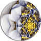 Unique Gold And White Fractal Flower, Floral Disc Metal Artwork, 11"