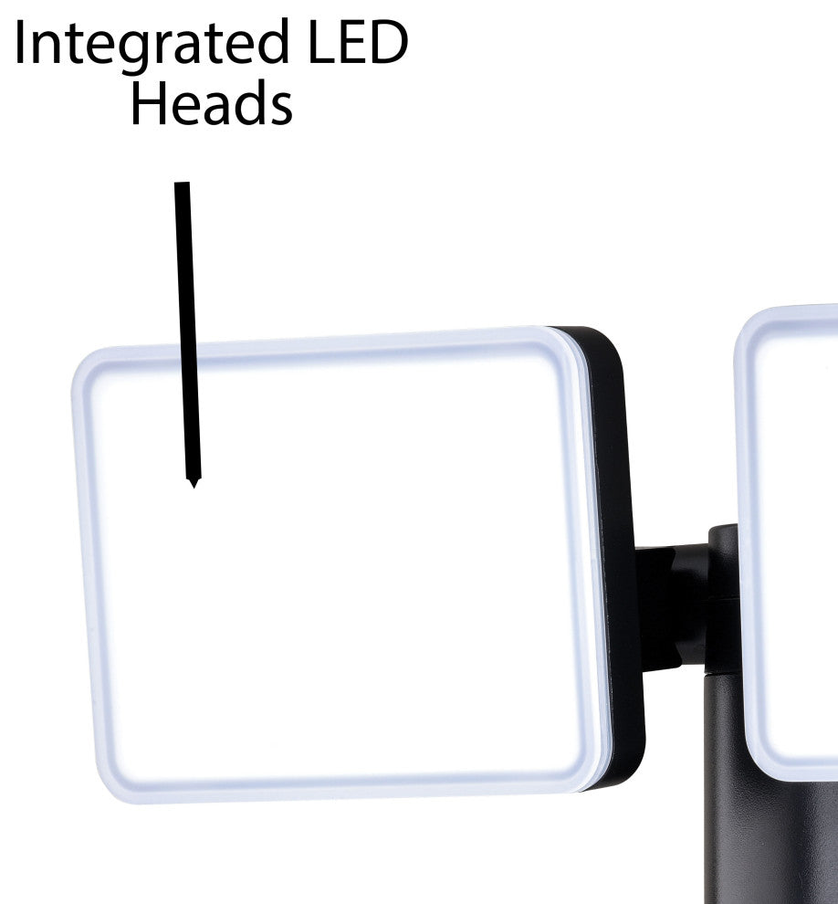Sodo 2 Light LED Outdoor Plug" Motion Sensor Wall Light Black