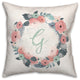 G Monogram Wreath 18x18 Spun Poly Pillow