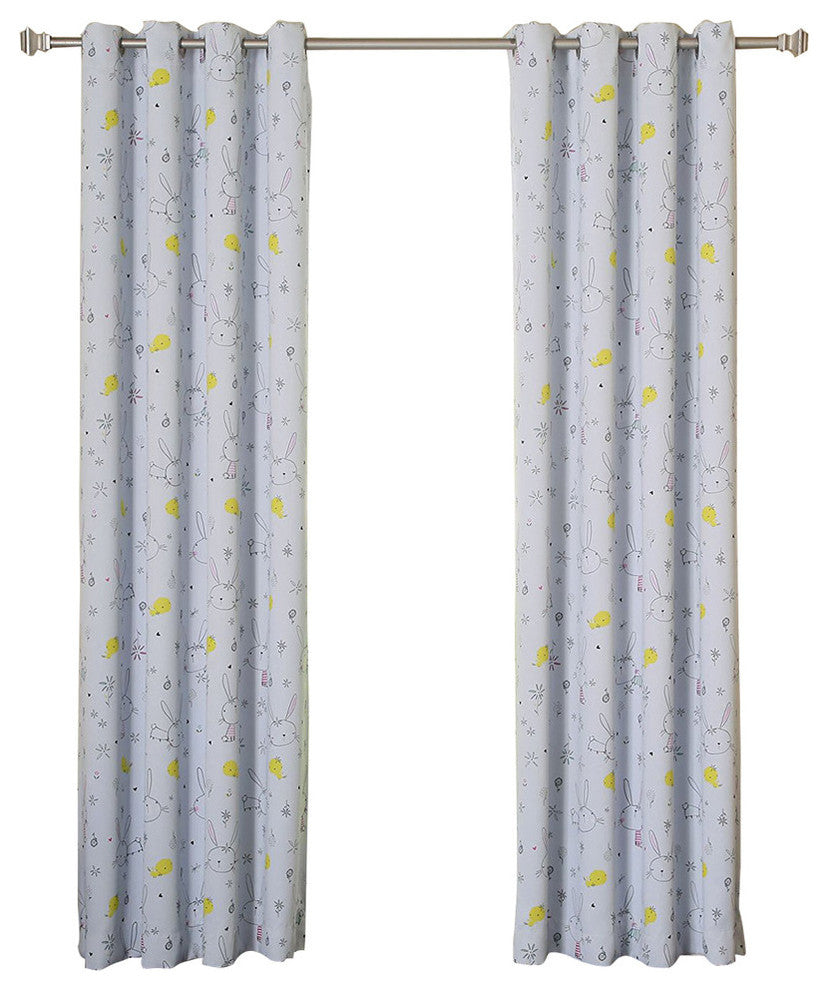 Bunny Room Darkening Curtains, Pair, Blue, 84"