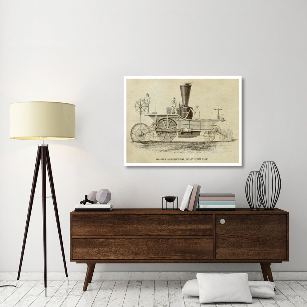 "Saladee's Self-Propelling Rotary Steam Plow" Print by Inventions, 46"x35"