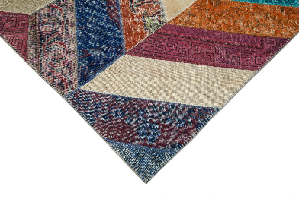 Rug N Carpet - Hand-Knotted Anatolian 6' 5" x 9' 10" Rustic Patchwork Area Rug