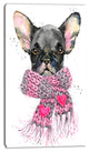 Cute Puppy Dog with Pink Shawl, Animal Canvas Wall Art, 16"x32"
