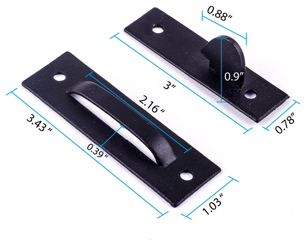 Renovators Supply Door Lock Latch 6 in Black Wrought Iron Floral Ring Gate Latch