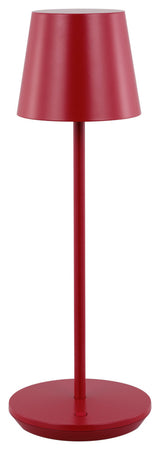 Mena 1-Light Modern Rechargeable Table Lamp, Dark Red