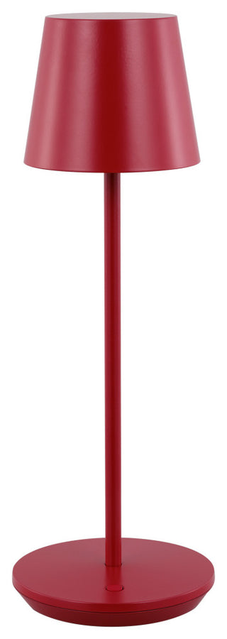 Mena 1-Light Modern Rechargeable Table Lamp, Dark Red