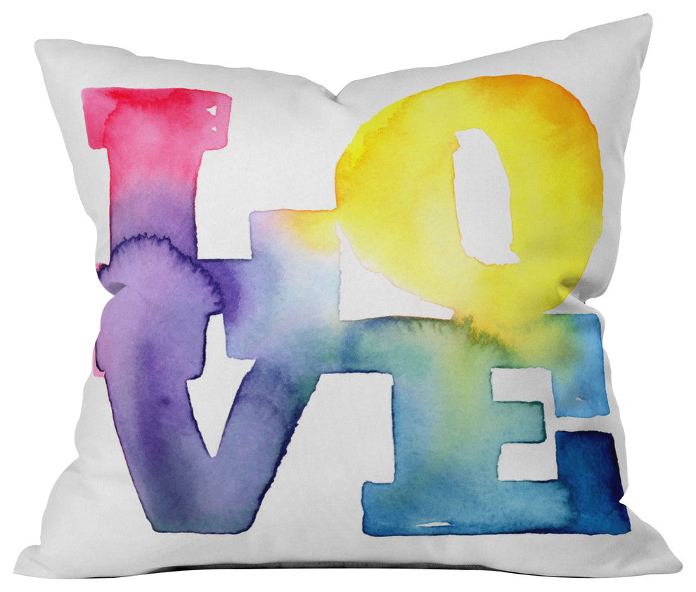 Cmykaren Love 4 Throw Pillow, 16"x16"