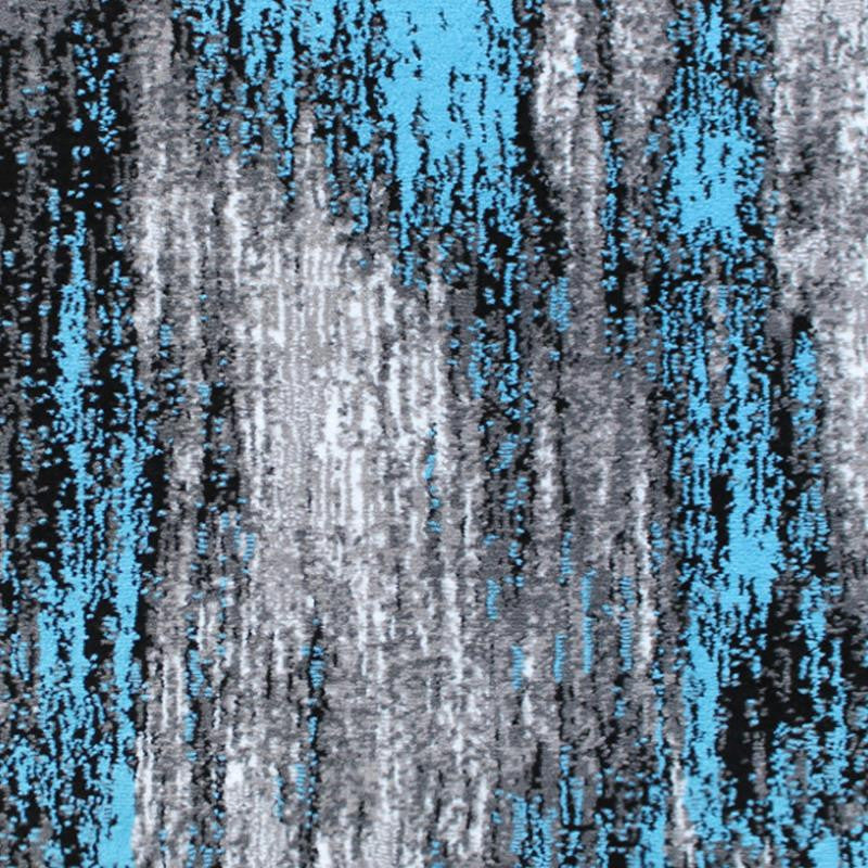Rylan Collection Abstract Pattern Area Rug-Blue - 2' x 7'
