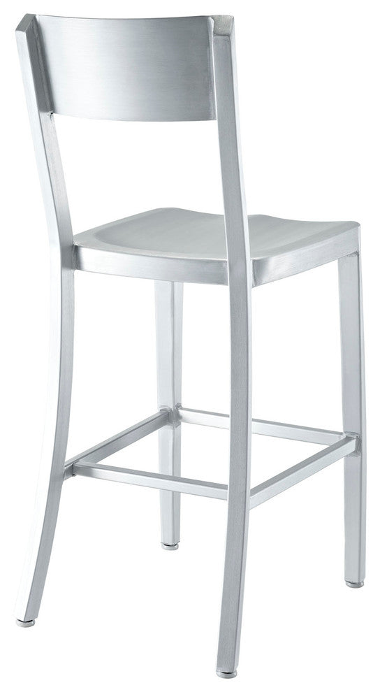 Modern Contemporary Dining Kitchen Metal Counter Stool Silver