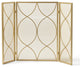 Laylah Modern Three Panel Iron Firescreen, Gold Finish