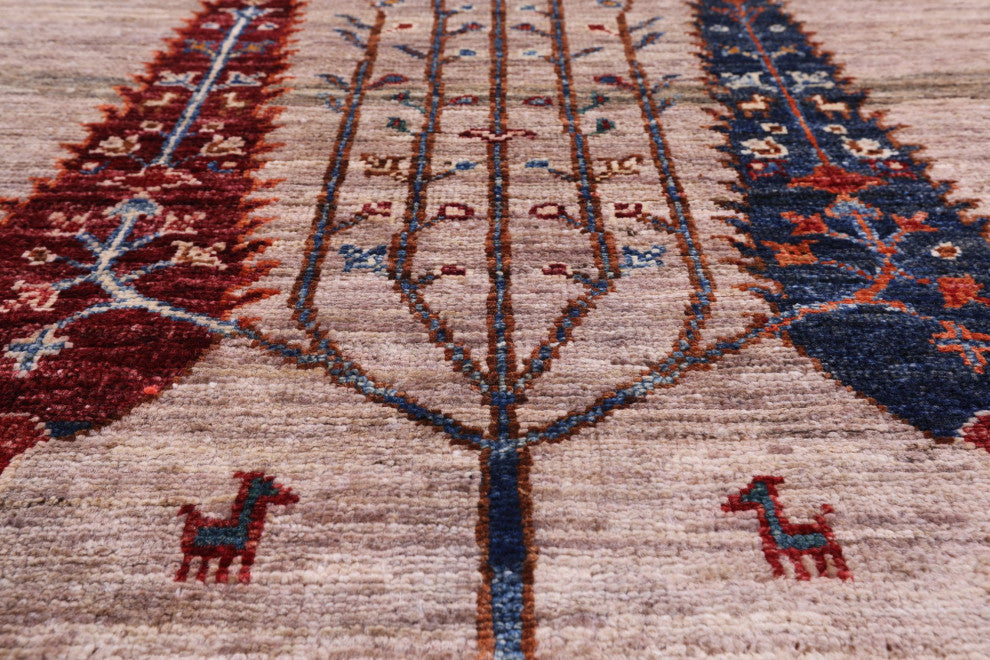 Tribal Persian Gabbeh Wool Rug 4' 10" X 6' 8" Q5303