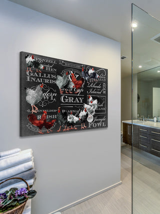 "Chicken Chalk" Painting Print on Canvas