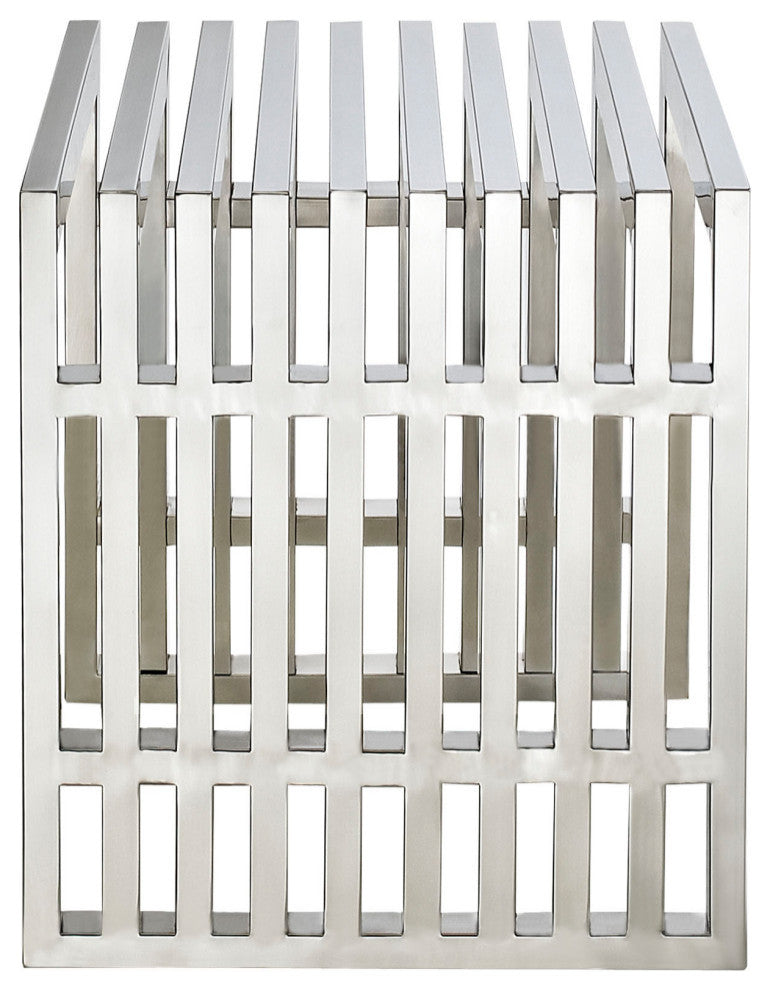 Gridiron Small Stainless Steel Bench, Silver