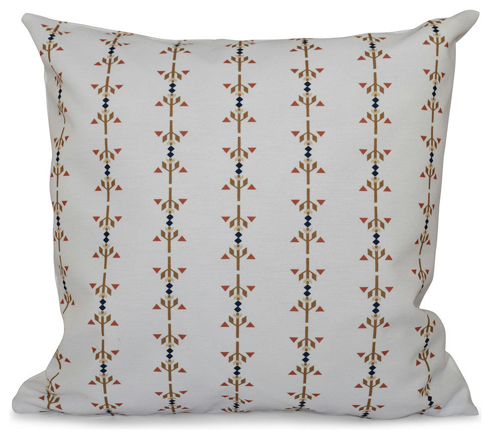 Jodhpur Stripe, Stripe Outdoor Pillow, Taupe, 20"x20"
