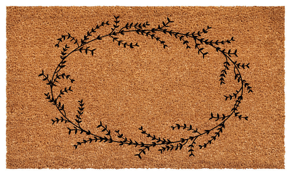 Calloway Mills Rustic Leaf Vine Monogrammed Doormat
