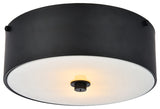 Hazen 2 Light Flush Mount in Flat Black & White