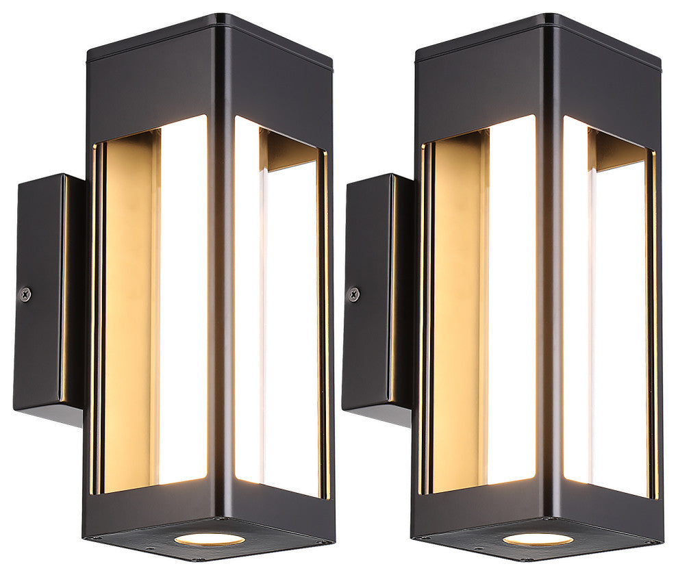 2-Pack 8W LED Wall Sconce Light Milky Glass Warm White