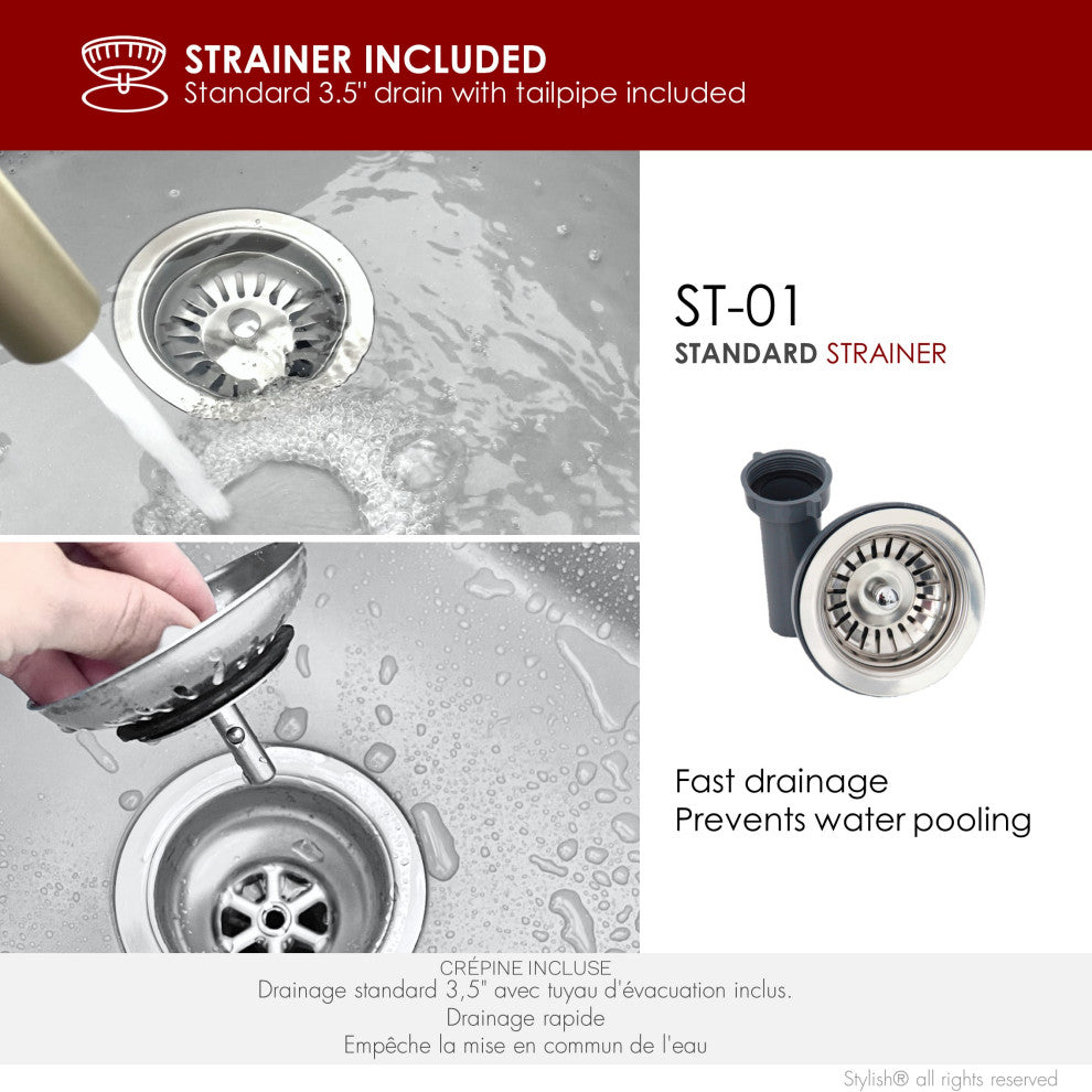 STYLISH 22"Dual Mount Single Bowl Gray Granite Kitchen Sink