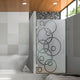 Hinged Alcove Shower Door With Flamenco Design, Semi-Private, 32"x75" Inches, Left