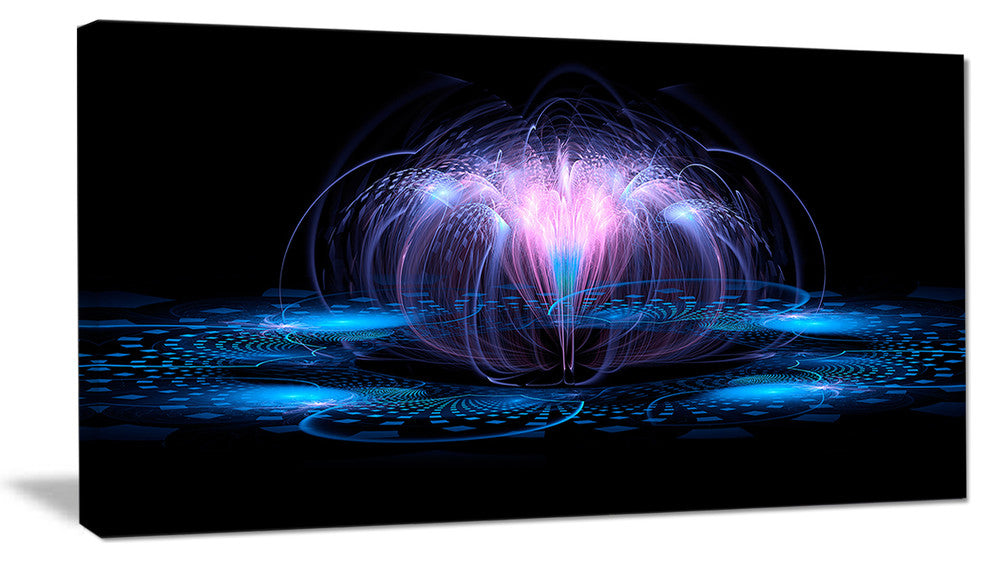 "Fractal Blue Flower" Canvas Print, 32"x16"