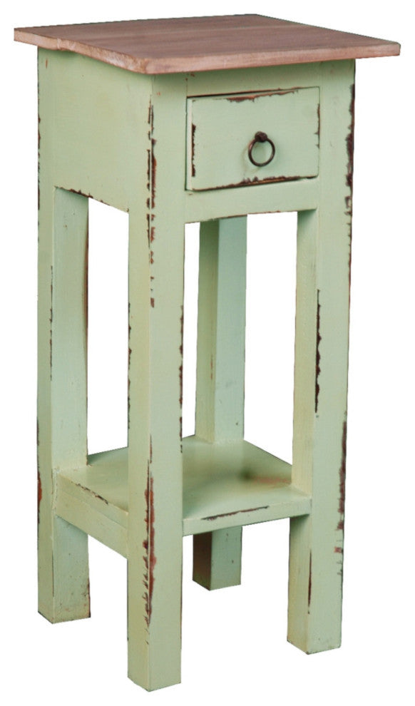 Sunset Trading Cottage Narrow Side Table, Distressed, Bahama, Limewash