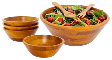 7-Piece Wood Salad Bowl Set
