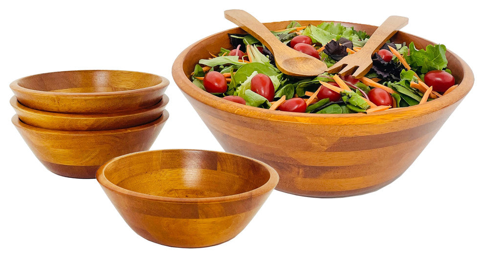 7-Piece Wood Salad Bowl Set