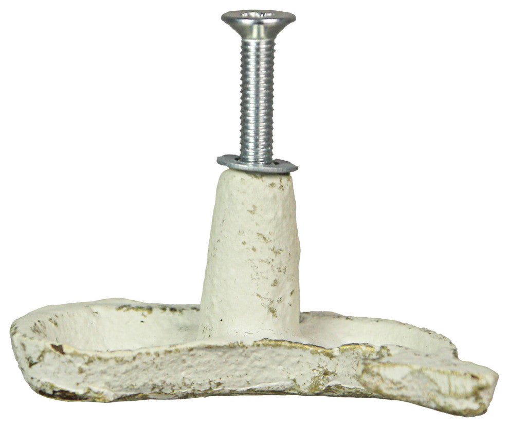 White Cast Iron Whale Drawer Pull Decorative Nautical Cabinet Knobs Set of 6