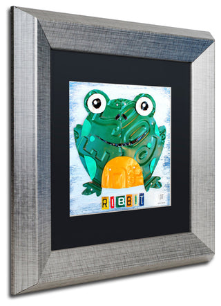 "Ribbit the Frog" Silver Framed Canvas Art by Design Turnpike