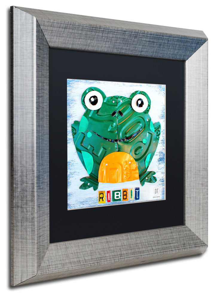 "Ribbit the Frog" Silver Framed Canvas Art by Design Turnpike