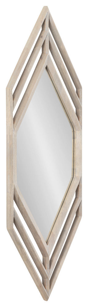 Vayga Framed Wall Mirror, White, 14"x42"