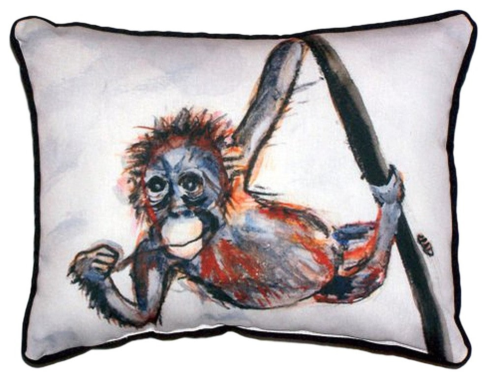 Betsy's Monkey Small Indoor/Outdoor Pillow 11x14 - Set of Two