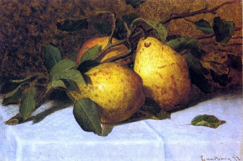 John Joseph Enneking Pears, 18"x27" Wall Decal