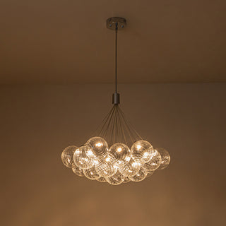 19-Light Modern LED Glass Cluster Bubble Chandelier