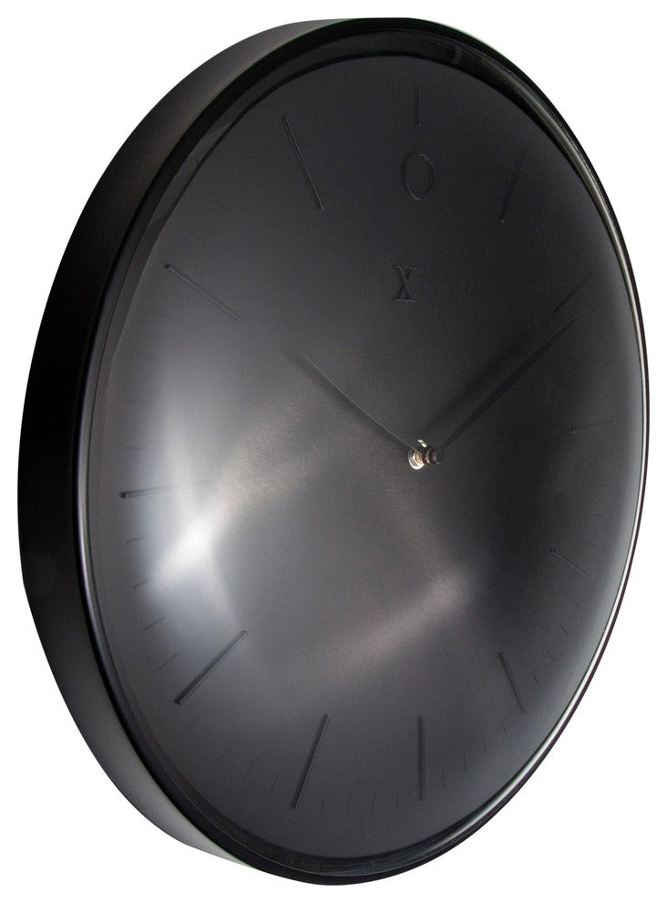 Glamour Metal Dome Wall Clock, Black