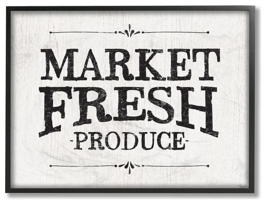 Market Fresh Produce Wood Texture Farm Word Design, 24"x30"