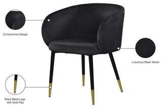 Louise Velvet Dining Chair, Black