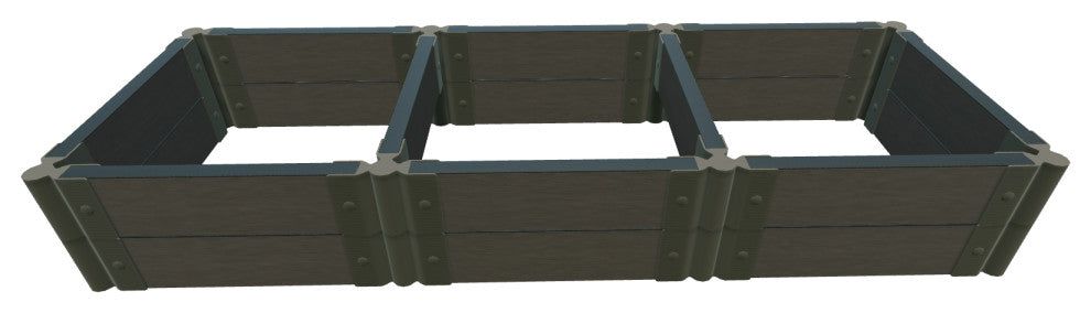 Weathered Wood 2" Tool Free, 2Ft: 2x6x11' Garden Raised Bed