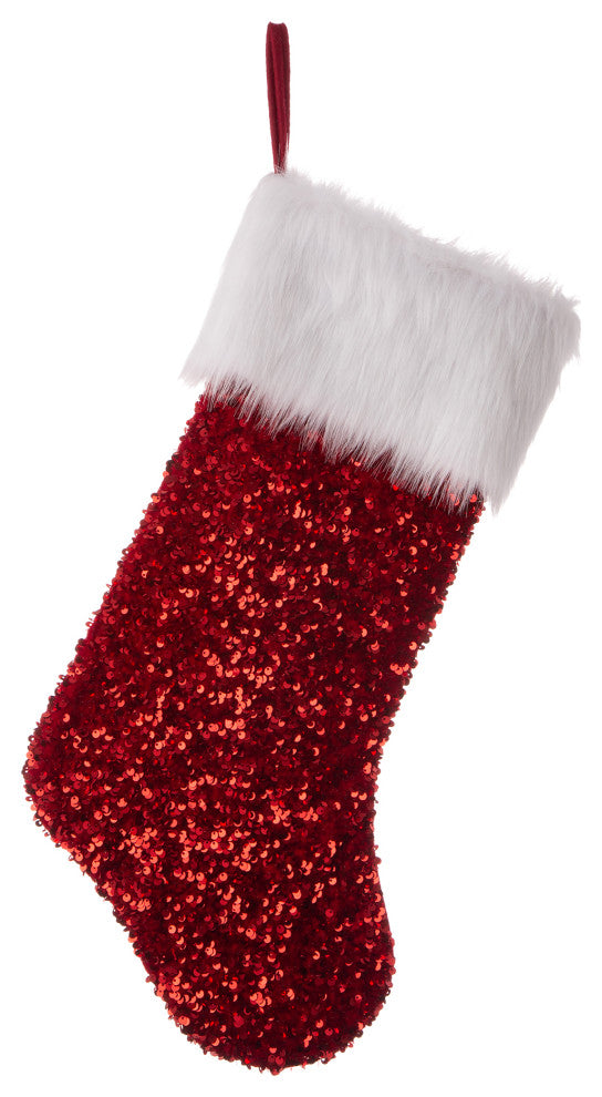 2pk 21"L Red Sequin Christmas Stocking