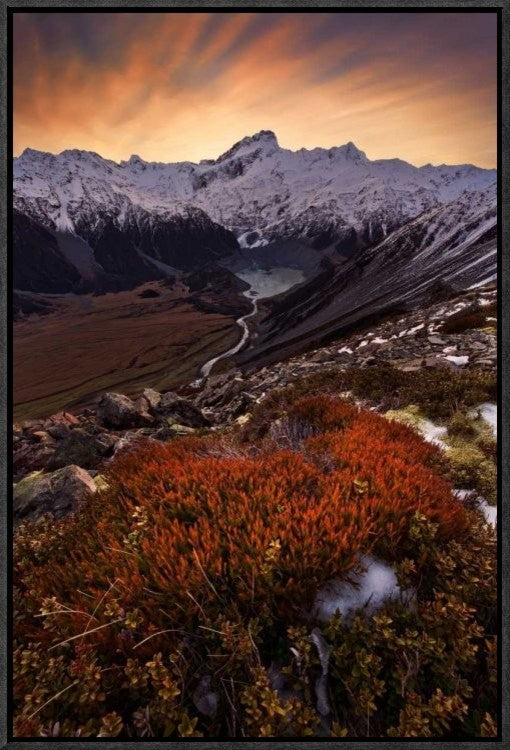 "Mount Sefton" Framed Canvas Giclee by Yan Zhang, 16x23"