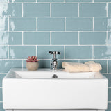 Castillo Glossy Ceramic Wall Tile, Sky