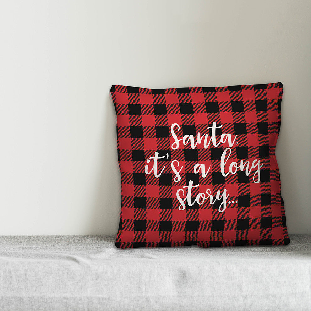 Love, Buffalo Check Plaid 18x18 Throw Pillow Cover