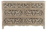 Delaney Carved Dresser, Warm Stone Gray