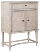 Benzara BM252298 Wine Cabinet With 2 Doors and Lift Top Storage, Antique White